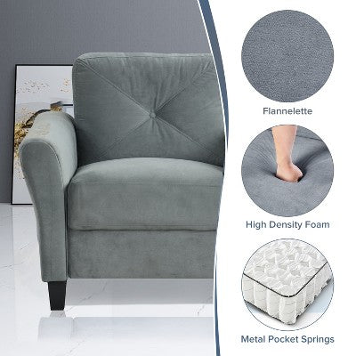 GDFStudio Klee Modern 6-Seater Velvet Upholstered Seating Set with Thick Cushions