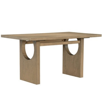 7-Piece Retro Dining Set, 1 Rectangular Table with Designed Trestle Base and 6 Upholstered Chairs - ModernLuxe