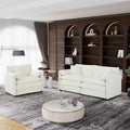 GDFStudio Jorah Modular 2 Piece Chenille Upholstered Sofa Set with 3 Pillows and Storage Pockets