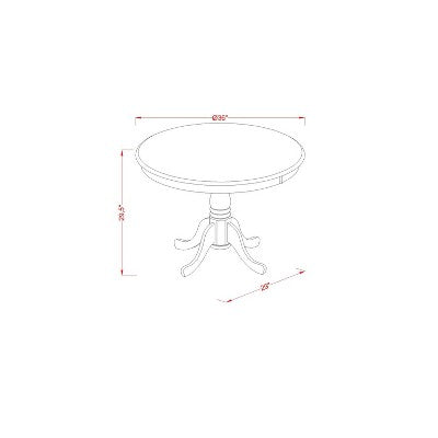 Kitchen Table Set 3 Piece - Dining Table with 2 Chairs - Buttermilk & Cherry Finish - Eclectic Design