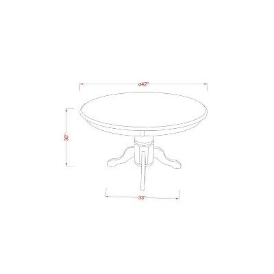 HomeStock 5-Piece Round Black Finish Solid Wood Top Dining Table with 4-Parson Chair