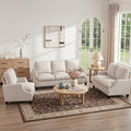 GDFStudio Cordoba Modern 3 Piece Upholstered Sofa Set with Nailhead Trim