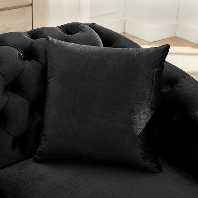 GDFStudio Tom 2 Piece Mid-Century Modern Chesterfield Velvet Upholstered 5-Seater Sofa Set with 4 Pillows