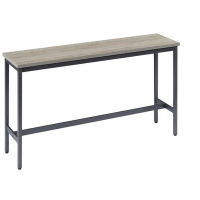 Industrial 4PCS Long Bar Table Set with 3 PU Upholstered Bar Stools, 4L -ModernLuxe