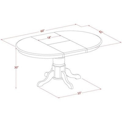 HomeStock Oval Table Linen Fabric Chairs Dinette Set
