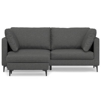 WyndenHall Lana 76 Mid Century Sofa with Ottoman Set