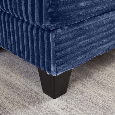 GDFStudio Siesta 42 Modern Corduroy Chair with Ottoman and Hidden Swivel Table