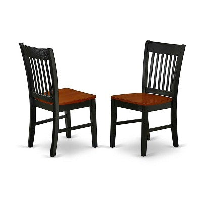 5-Piece Black and Cherry Finish Solid Wood Top - Dining Room Set - Seats 4