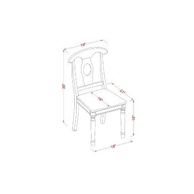 HomeStock 3-Piece Black and Cherry Finish Solid Wood Top - Dining Room Set - Seats-4