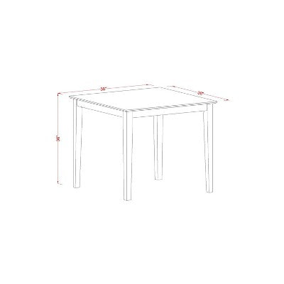 Counter Height Dining Set - 5 Piece Table & Chairs - Modern Kitchen Set - 36x36 Inch Square Table