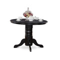 HomeStock 3-Piece Round Black Finish Solid Wood Top Dining Table with 2 Chairs