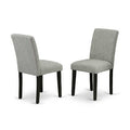 3-Piece Black and Cherry Finish Solid Wood Top-Dining Room Set with High Back-Seats 4