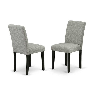 3-Piece Black and Cherry Finish Solid Wood Top-Dining Room Set with High Back-Seats 4