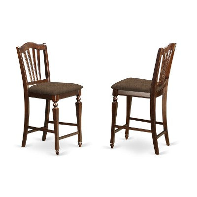 HomeStock 5-Piece Round Mahogany Finish Solid Wood Top Dining table with 4 Chairs