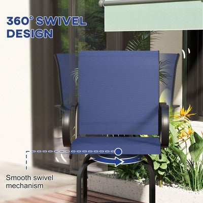 Outdoor Bar Stools Set of 2, 360 Degree Swivel Bar Height Chairs, 26.75 x 29.5 x 48.5