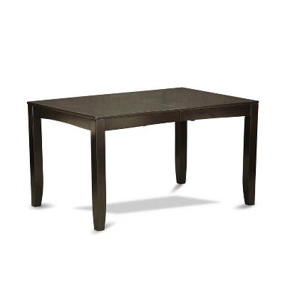 Baroque Beauty Dining Set - 6Pc Rectangular Table & Chairs - Cappuccino Finish - Linen Fabric - Brown