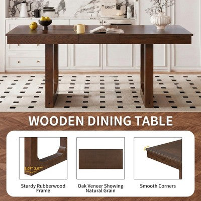 GDFStudio Gomez 5-Piece Extendable Dining Table Set with 18 Move Leaf