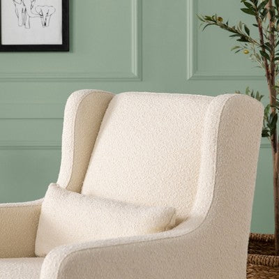 Carter's by daVinci Adrian Swivel Glider with Storage Ottoman - Ivory Boucle