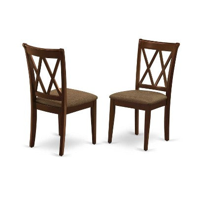 HomeStock 3-Piece Mahogany Finish Rectangular Solid Wood Top With Butterfly Leaf Dining Table Set