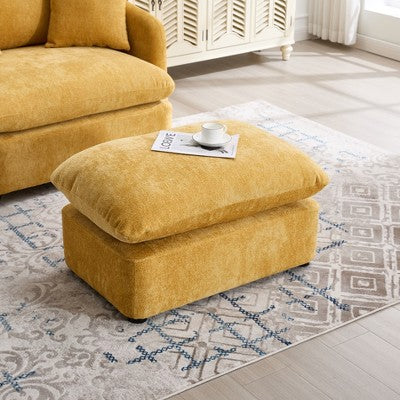 GDFStudio Sidney Modern 46 Chenille Upholstered Swivel Accent Chair with Ottoman and 3 Drawers