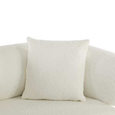 Christopher Knight Home Tadg 82 Rubberwood Boucle Upholstered 3 Seater Curved Sofa with Pillows (Set of 2)