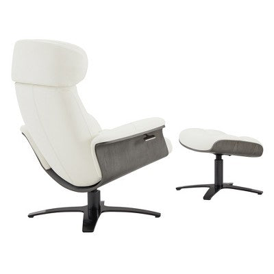 Spruce&Spring Swivel Recliner Chair Set Accent Chair with Ottoman and Adjustable Headrest
