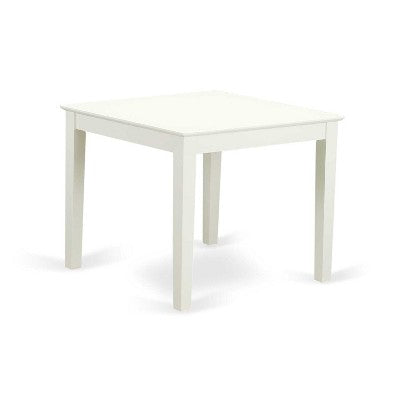 HomeStock 5-Pc Linen White Finish Solid Wood Top - Square Dining Room Set - Seats 4