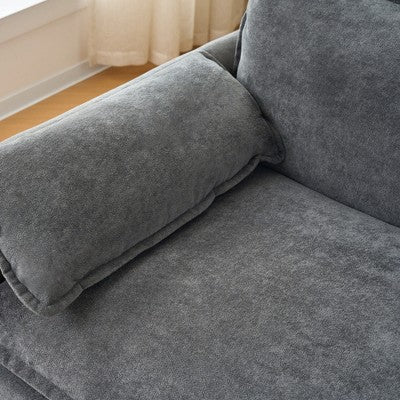GDFStudio Jorah Modular 2 Piece Chenille Upholstered Sofa Set with 3 Pillows and Storage Pockets