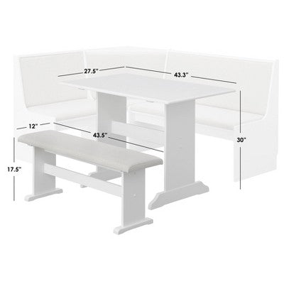 3pc Lacey Upholstered Nook Set - Buylateral