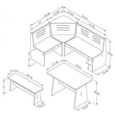 Whatley Corner Nook Dining Set - Linon