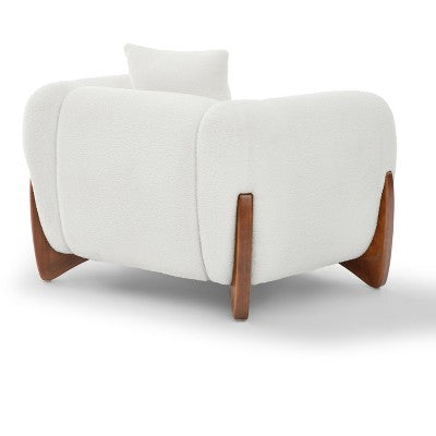 Modern Boucle Fabric Sofa Set - 1 Sofa and 2 chairs with Sleek Wooden Legs for Living Room or Home Office - Morden Fort
