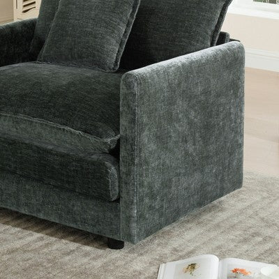 GDFStudio Kelsen Mid-century Modern 3 Piece Chenille Upholstered Sofa Set with Pillows