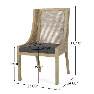 Christopher Knight Home Mason 7 Pieces Cane Rattan and Rubberwood Dining Set