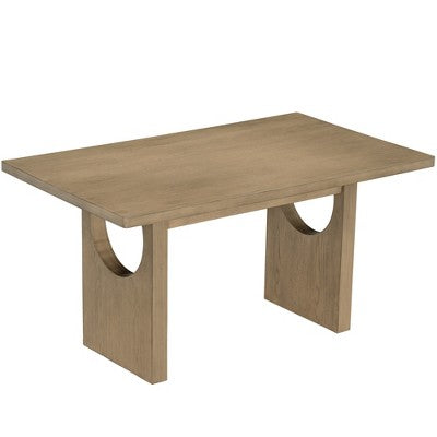 7-Piece Retro Dining Set, 1 Rectangular Table with Designed Trestle Base and 6 Upholstered Chairs - ModernLuxe