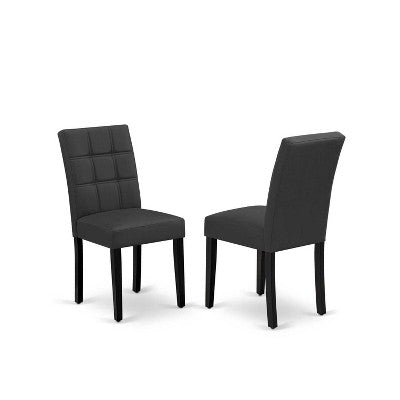 5-Piece Black Finish Solid Wood Top-Rectangular Dining Room Set-Seats 4