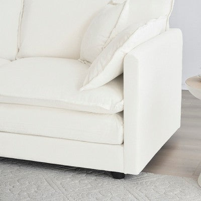 GDFStudio Kelsen Mid-century Modern 3 Piece Chenille Upholstered Sofa Set with Pillows