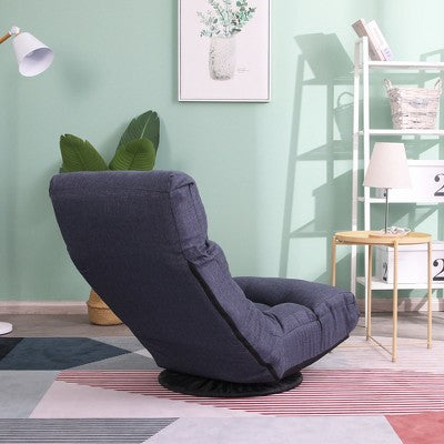 GDFStudio Sharp Swivel Floor Chair, Adjustable Upholstered Reclining with Ottoman
