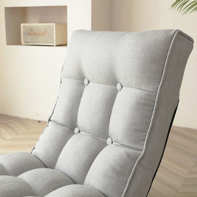 GDFStudio Lucan Modern Upholstered Tufted Adjustable Backrest Chair with Ottoman