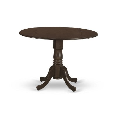 HomeStock Dropleaf Round Dining Table Set With 2 Chairs Oak Finish