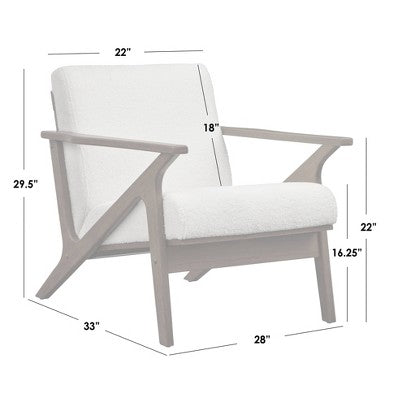 2pc Bianca Mid-Century Modern Armchair and Ottoman Set - Buylateral