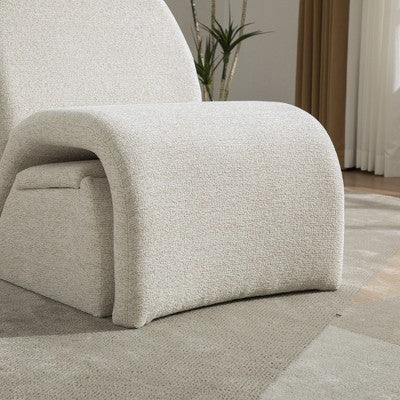 GDFStudio Amelia Modern Chenille Upholstered Armless Chair with Storage Ottoman