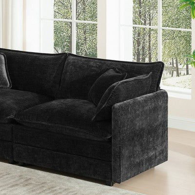 GDFStudio Kelsen Mid-century Modern 3 Piece Chenille Upholstered Sofa Set with Pillows
