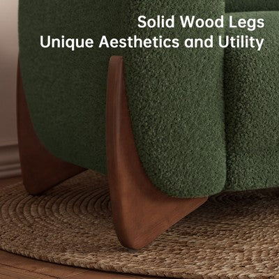Modern Boucle Fabric Sofa Set - 1 Sofa and 2 chairs with Sleek Wooden Legs for Living Room or Home Office - Morden Fort