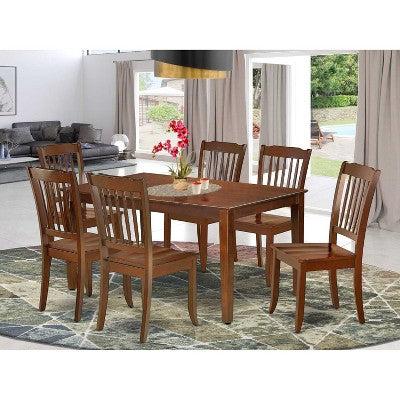 Rectangular Dining Set 7Pc - Rococo Style Table & Chairs - Elegant Dining Room Furniture