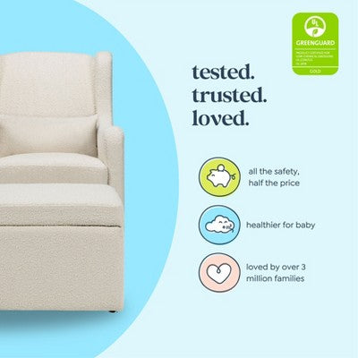 Carter's by daVinci Adrian Swivel Glider with Storage Ottoman - Ivory Boucle