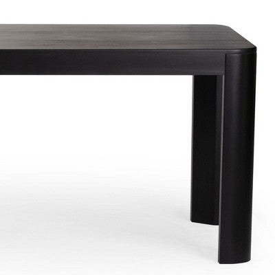 Plank+Beam 72 Modern Rounded Solid Wood Dining Table Set with 2 Benches