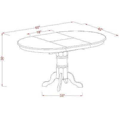 7 Piece Dining Set - Oval Table with Leaf & 6 Chairs - Kitchen Dinette Set