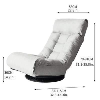 GDFStudio Sharp Swivel Floor Chair, Adjustable Upholstered Reclining with Ottoman