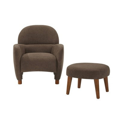 GDFStudio Leisure Fabric Upholstered Chair with Ottoman