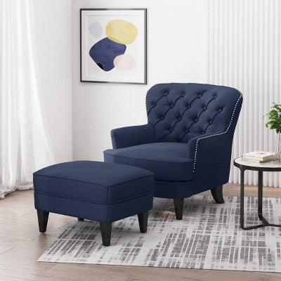 Correia Contemporary Chair and Ottoman Set - Christopher Knight Home